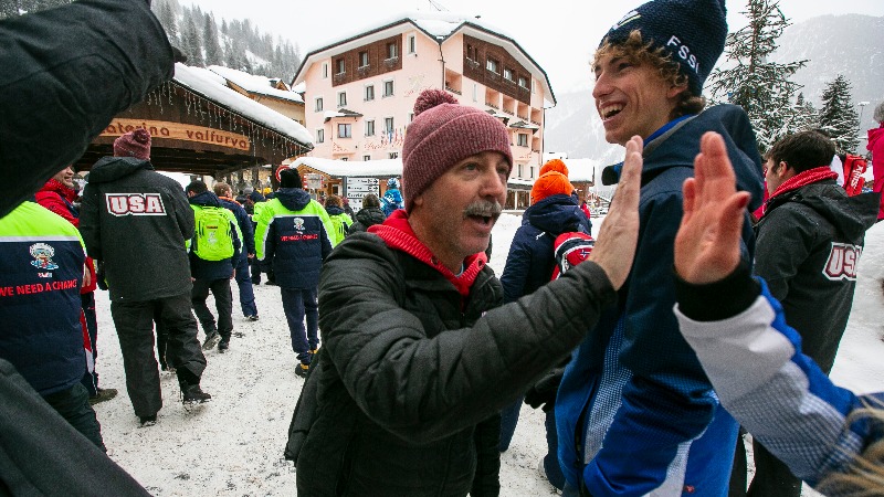 Jeff high five at other